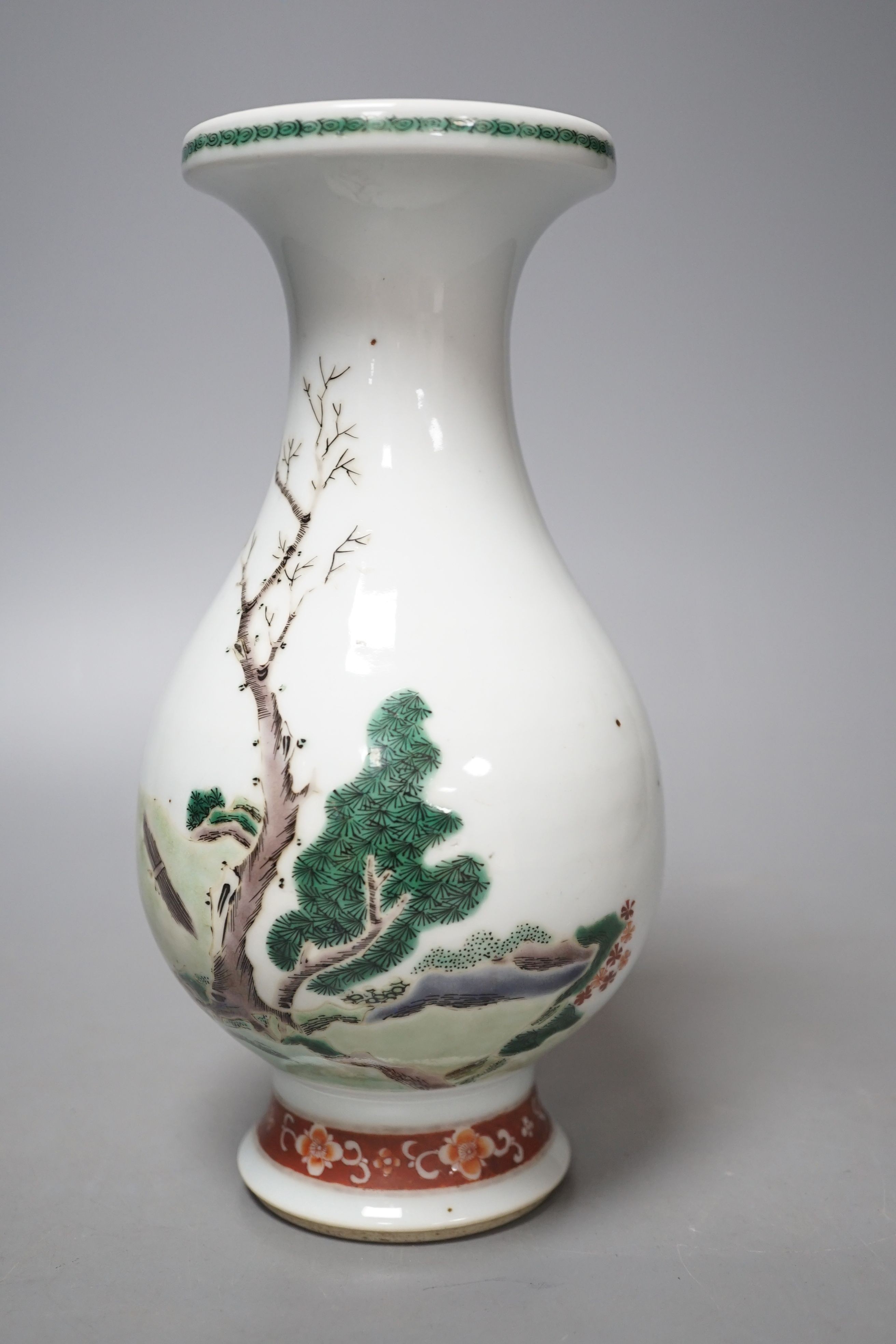 A Chinese famille rose vase - 22.5cm tall
